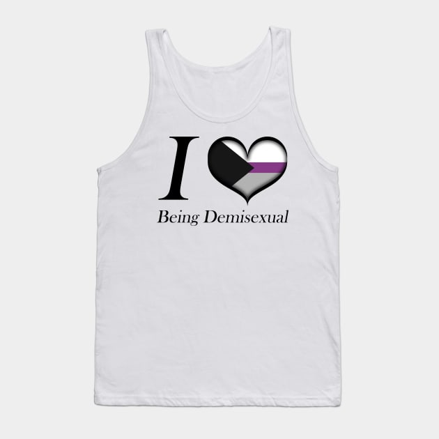 I Heart Being Demisexual Design Pride Flag Colored Heart Tank Top by LiveLoudGraphics